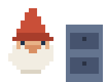 Tomte is searching the library