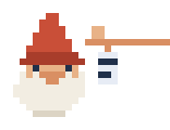 Tomte is tying a knot to remember